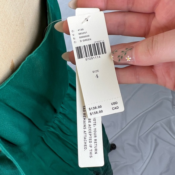 NWT Anthropologie Emerald Green Wrap Dress - Picture 5 of 5